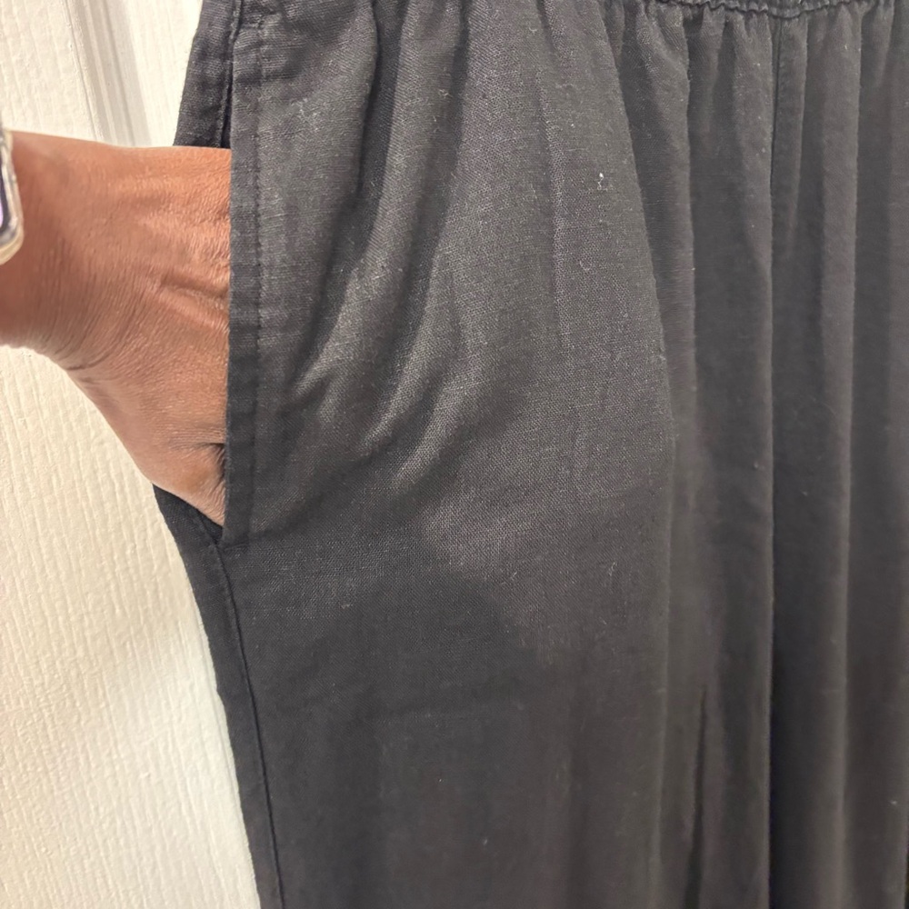 Old Navy Tall Linen Wide Leg Pants Black size Large Tall - Picture 9 of 16